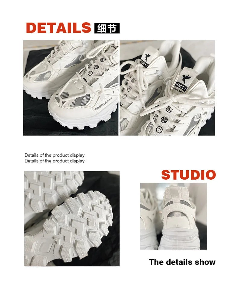Xajzpa Men's Vulcanized Shoes Luxury Sneakers Harajuku Chunky Sneakers Autumn Running Footwear Male High Fashion Zapatos Hombre