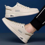 Xajzpa Leather Casual Shoes for Men Breathable White Sneakers Fashion Driving Walking Tennis Shoes for Male Italian Office Flats Shoes