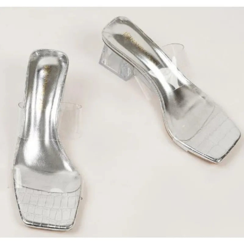 Xajzpa Plus Size 35-43 women's Shoes Summer Concise Slippers Square Toe Shallow Slippers High Quality Luxury Slippers