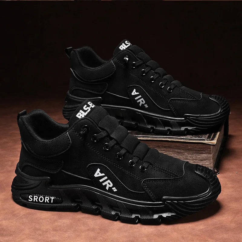 Xajzpa Men's Work Shoes 2025 New Sle Breathable Slip-On Anti-Slip Wear-Resistant Casual Sports Shoes Thick Bottom Labor Protection