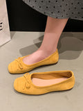Xajzpa Shoes Fashion Women's Shallow Mouth Square Toe Soft Bow-Knot Female Footwear All-Match Moccasins Modis New Summer