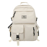 Xajzpa A Load Of Multi-pocket Men and Women Universal Nylon Large-capacity Leisure Simple Schoolbag Insert Buckle Computer Backpack