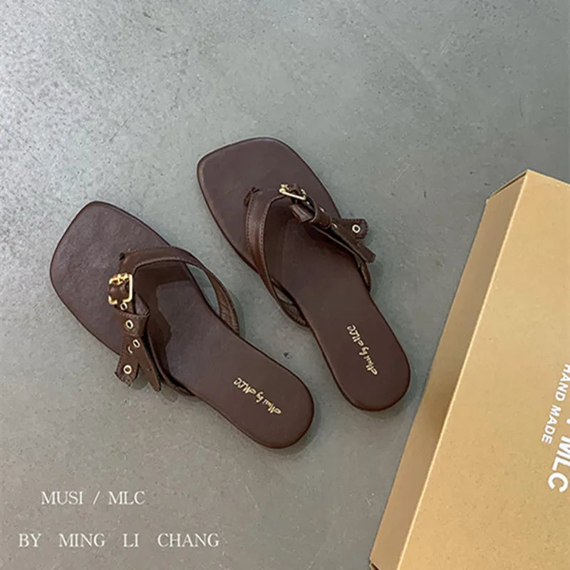 Xajzpa Summer Fashion Women Slipper Flat Heel Slip On Ladies Outdoor Sandals Beach Shoes Casual Slides Flip Flop Mujer