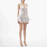 Xajzpa Fashion Women Dress Sleeveless V Neck Female Summer Evening Party Short Dresses New Tide