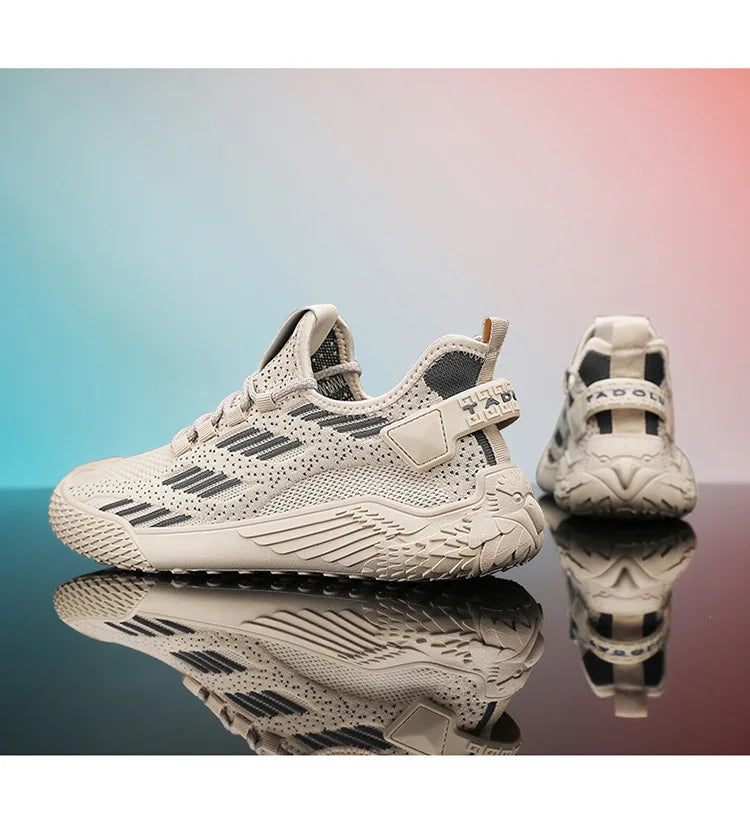 Xajzpa New Men's Shoes Flying Woven Mesh Sports Breathable Light Casual Sports Running Soft Sole Travel Shoes Sneakers Off White Shoes