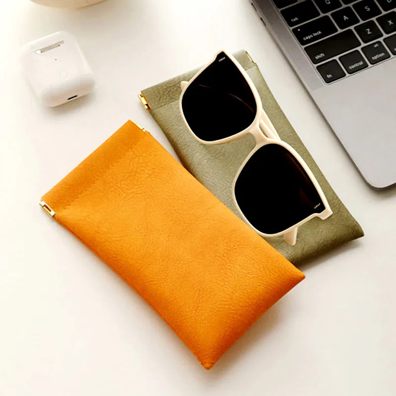 Xajzpa Zipper Sunglasses Case Fashionable  Pu Leather Glass Case Pouch  Mobile Phone Wallet  Protective Glasses Box Wholesale 9X18cm