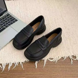 Xajzpa Retro Soft Bottom British JK Style Women's 2025 Spring New Slip on Casual Loafers Round Toe Flat Heel PVC Fashion Shoes