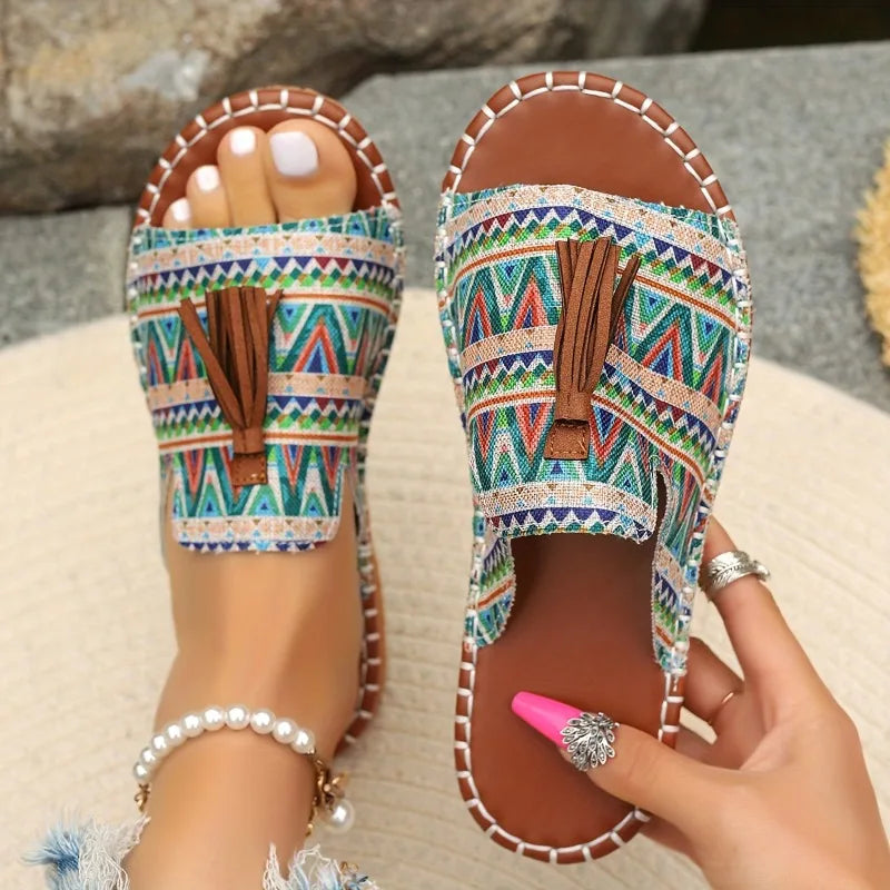 Xajzpa Women Casual Beach Holiday Luxury Sandals 2025 Summer New Fashion Outdoor Flat Sandals Open Toe Sandals Women Shoes for Women