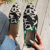Xajzpa New Women Shoes Flat Knit Breathable Square Heel Fashionable Beautiful Princess Antiskid Rubber Sole Loafers Zapatos De Mujer