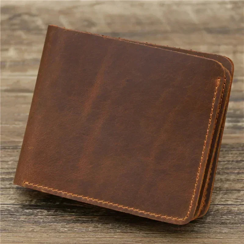 Xajzpa Personalized Best Genuine Leather Mens Wallet with Coin Pocket Minimalist Engraved Bi Fold Pure Leather Wallet for Men