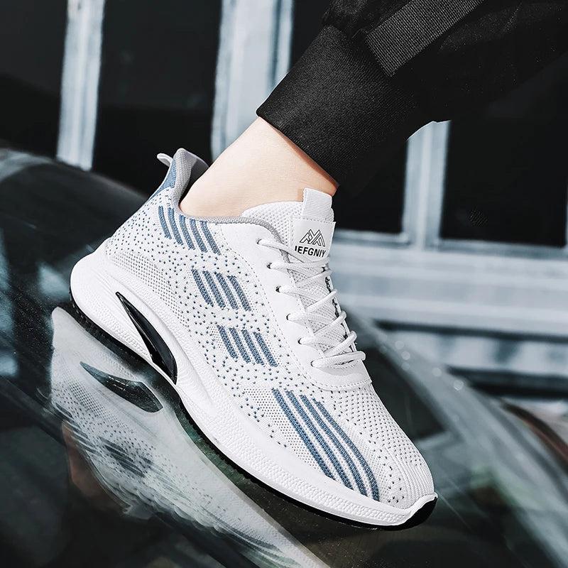 Xajzpa Men's 2025 New Summer Breathable Mesh Sports Shoes Fashionable and Simple Casual Shoes Barefoot and Flat Fitness Running Shoes