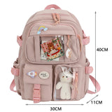 Xajzpa BACK TO SCHOOL Japanese Girls Aesthetic Backpack Cute School Bags For Student Teens Girls Pockets Kawaii Women Laptop Backpack Harajuku Mochila
