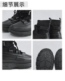 Xajzpa Autumn Winter Socks Boots New Men Ankle Boots Platform Black Shoes for Men Fur Chunky Punk Motorcycle Booties Gothic Shoes