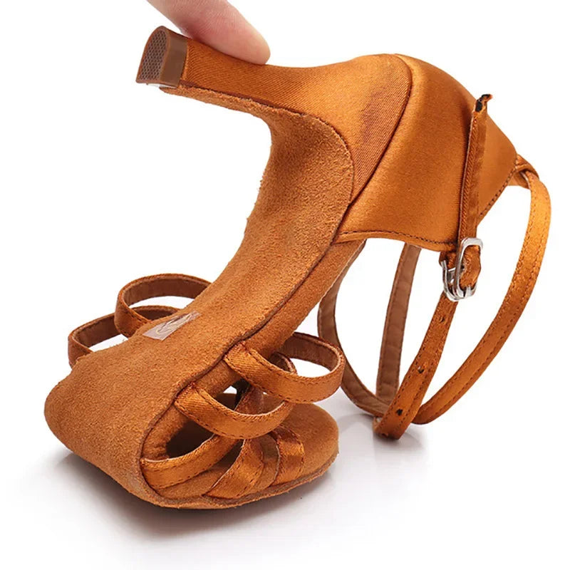 Xajzpa Women Professional Dancing Shoes Ballroom Dance Shoes Ladies Latin Dance Shoes heeled 5CM/7CM