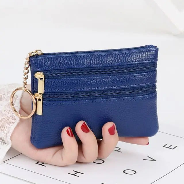 Xajzpa  Fashion Women Wallet Clutch Three Zip Female Short Small Coin Purse New Brand Design Soft Mini Card Holder Wallet Money Bag