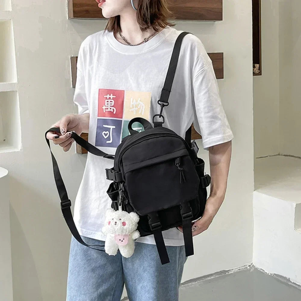 FXajzpa ashion Kawaii Mini Backpack Women Shoulder Bag for Teenage Girls Multi-Function Small Bagpack Ladies Travle School Backpacks