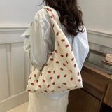 Xajzpa Large Capacity Shoulder Bag Fashionable and 2Beautiful Student Book Tote Bag Personalized and Minimalist Corduroy Shopping Bag