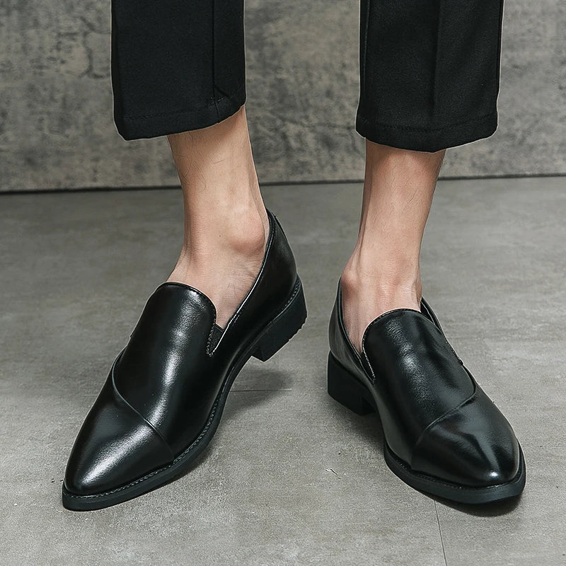 Xajzpa  New Men's Formal Elegant Dress Shoes Simple One Step Step Step Men's Leisure Fashion Original Pointed Moccasin Shoes