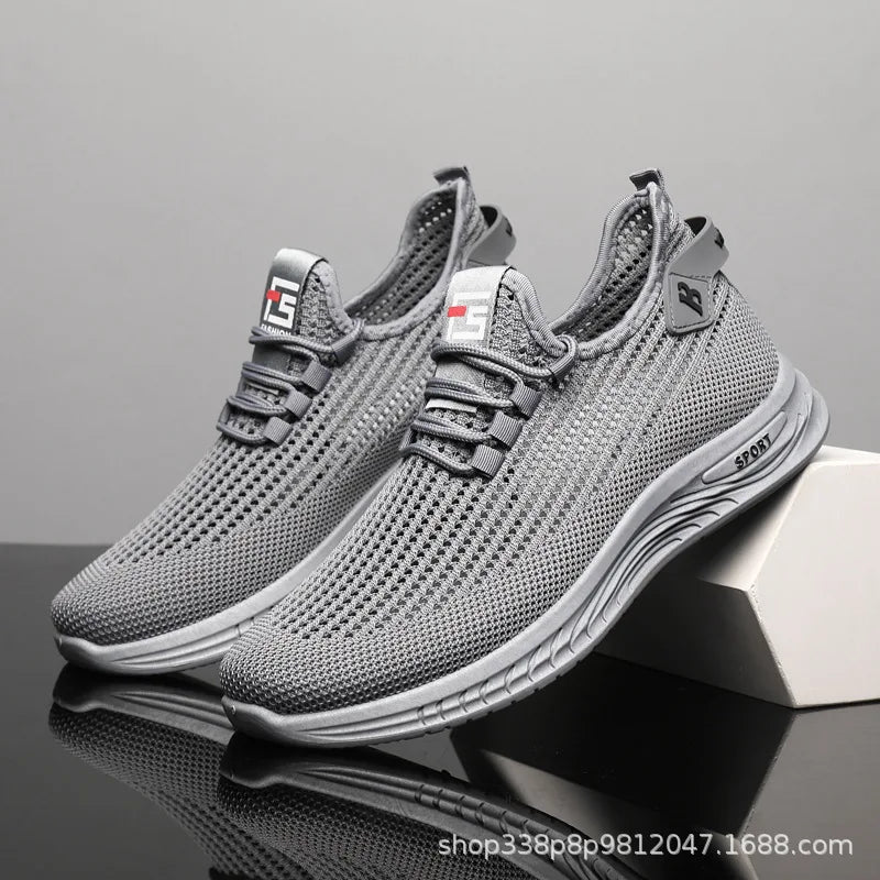 Xajzpa Men's Sneakers Classic Casual Shoes Breathable Mesh Running Sneakers Without Laces Lightweight Men Shoes 2025 Summer New