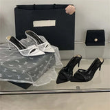 Xajzpa Summer Street Style Design Breathable Women Slippers Sexy Pointed Toe Thin High Heels Banquet Prom Mesh Shoes