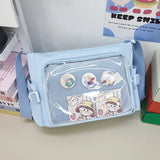 Xajzpa Preppy Style Candy Colour Cute Shoulder Bag Anime Expo Transparent Badge Display Messenger Bag Women Doll Itabag Crossbody Bag