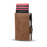 Xajzpa New Pu Leather RFID Card Holder Card Case Clutch Pop-up Wallet Aluminum Box Slim Smart Wallet Carteira Masculina