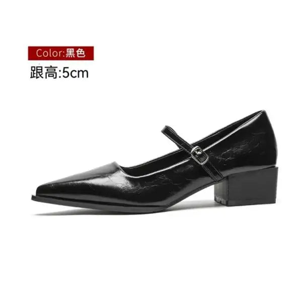 Xajzpa Flat Black Shoes For Women Oxfords Pointed Toe Female Footwear Leather New Dress On Heels Summer Mary Janes Office & Career