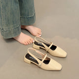 Xajzpa Open Shoes Heel Mary Jane Square Toe Chunky Sandals Women's Block Girls Clear New Low Retro Silver Scandals Janes Women's S