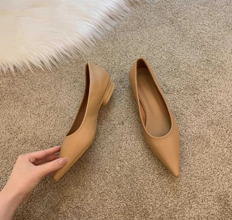 Xajzpa Sharp pointed flat shoes for women shallow mouth style elegant  fashionable soft sole casual versatile comfortable single shoe