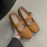 Xajzpa Square Toe Women Ballet Flats Shoes Fashion Shallow Elastic Band Spring Autumn Ladies Comfort Soft Sole Ballerina Shoes