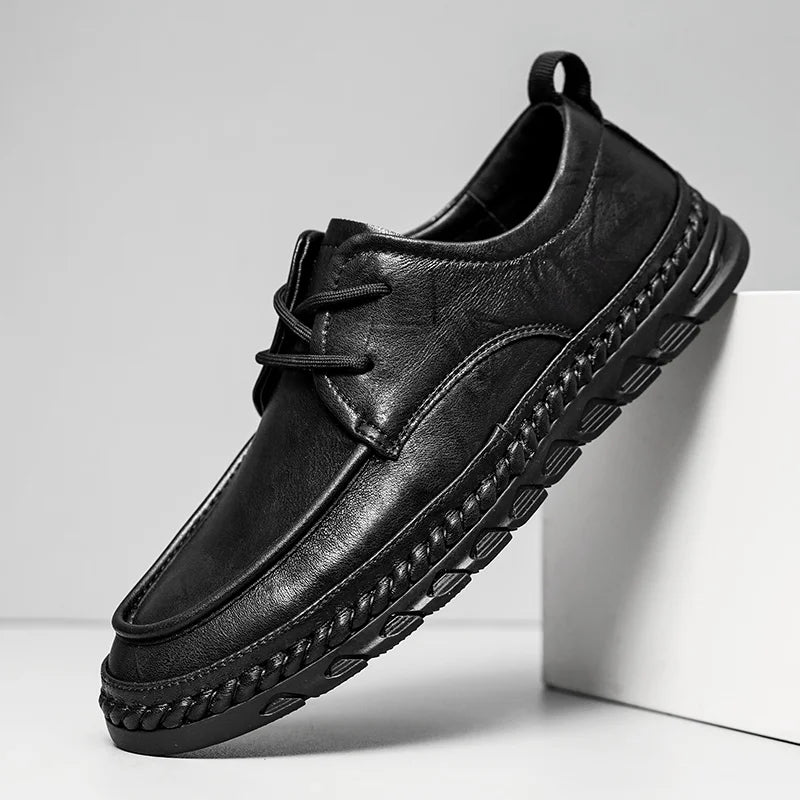 Xajzpa 2025 Brown Suede Derby Shoes Men's Thick Sole Lace-Up Casual Blue Suede Leather Dress Shoes Office High Quality Leather Shoes