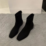 Xajzpa Coarse Heeled Suede Women's Boots Casual Versatile Suitable Daily Shoes Women Trend Winter Trendy Ankle Boots Added Suede