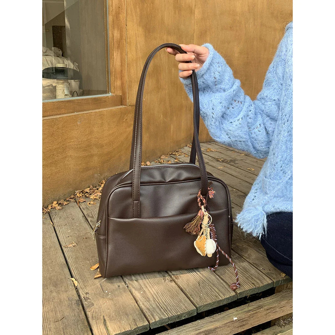 Xajzpa  Large Capacity Tote Bag Women's PU Leather Wallet Handbag Women's Extra Large Shoulder Bag Solid Color Fashion Travel Bag