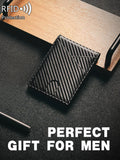 Xajzpa RFID Anti-theft Brush Men's Wallet Portable Double Fold Cross Front Pocket Card Holder Multifunctional 12card Slot Short Zero Wallet