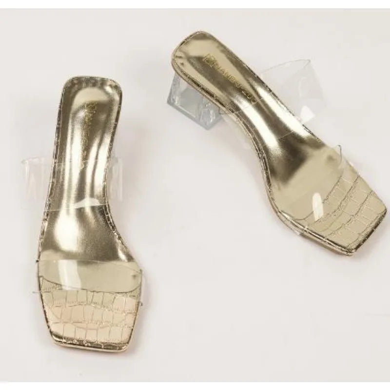 Xajzpa Plus Size 35-43 women's Shoes Summer Concise Slippers Square Toe Shallow Slippers High Quality Luxury Slippers