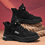 Xajzpa Autumn 2025 New Fashionable Workwear Boots Outdoor Trend Hiking Shoes Men's Thick Soled Gray Casual Shoes Men's  Flat Boots