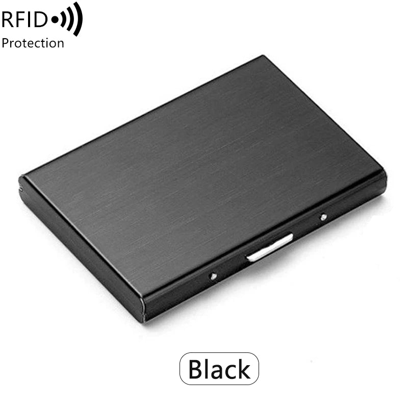 Xajzpa Credit Card Holder Stainless Steel Credit Card Holder Metal ID Card Holder RFID Wallet Female or Male Business Card Holder