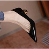 Xajzpa New Style Luxury Women's Fashion Mid Heel Special-shaped Heels Pointed Shallow Single Shoes Lady Leisure Comfortable Work Shoes