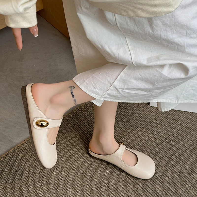 Xajzpa Shoes Woman's Slippers Cover Toe Slides 2025 Soft Mary Janes  Shoes Women Female Slippers Slides Cover Toe Soft 2025 Mary