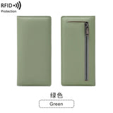 Xajzpa Minimalist RFID Ultra-thin Women's Long Wallet PUdouble Folding Wallet Multifunctional Women's Coin Credit Card Bag Hand-held Bag