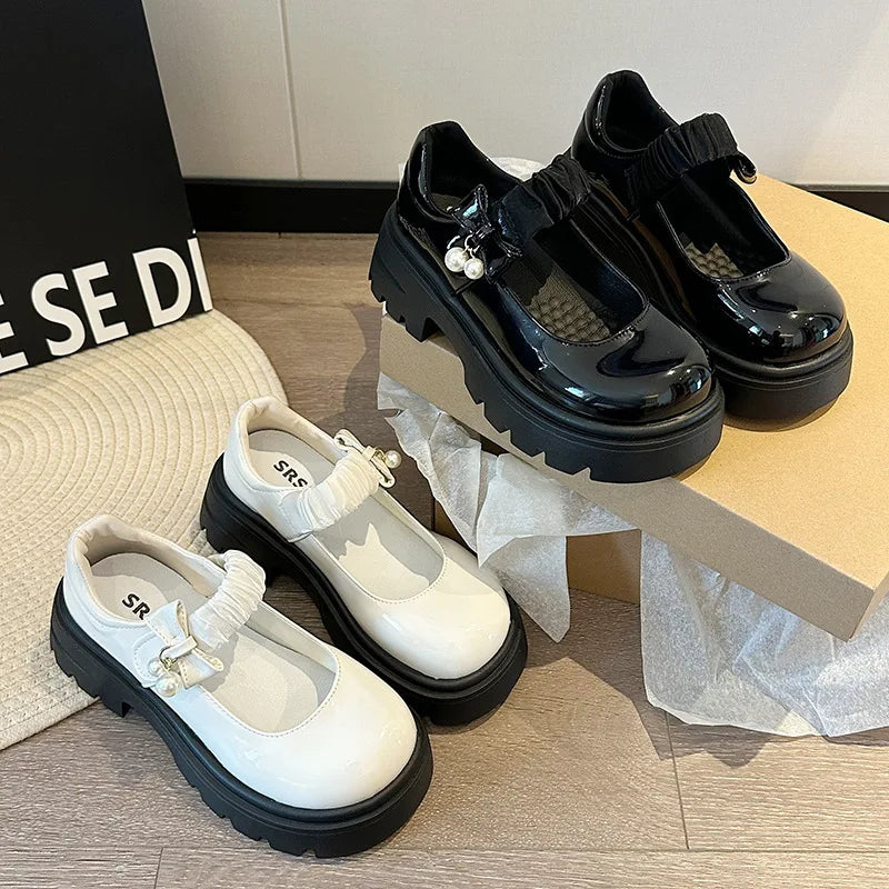 Xajzpa Shoes On Heels Female Footwear Shallow Mouth Clogs Platform Round Toe All-Match Casual Sneaker Fashion Women's Oxfords Dres