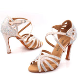 Xajzpa Jazz shoes Latin dance shoes female Latin Salsa girl casual shoes silver bronze skin