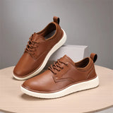 Xajzpa Men's Fashionable Casual Sports Shoes Comfortable and Breathable Brown Leather Men's Golf Shoes Fashionable Casual Formal Shoes