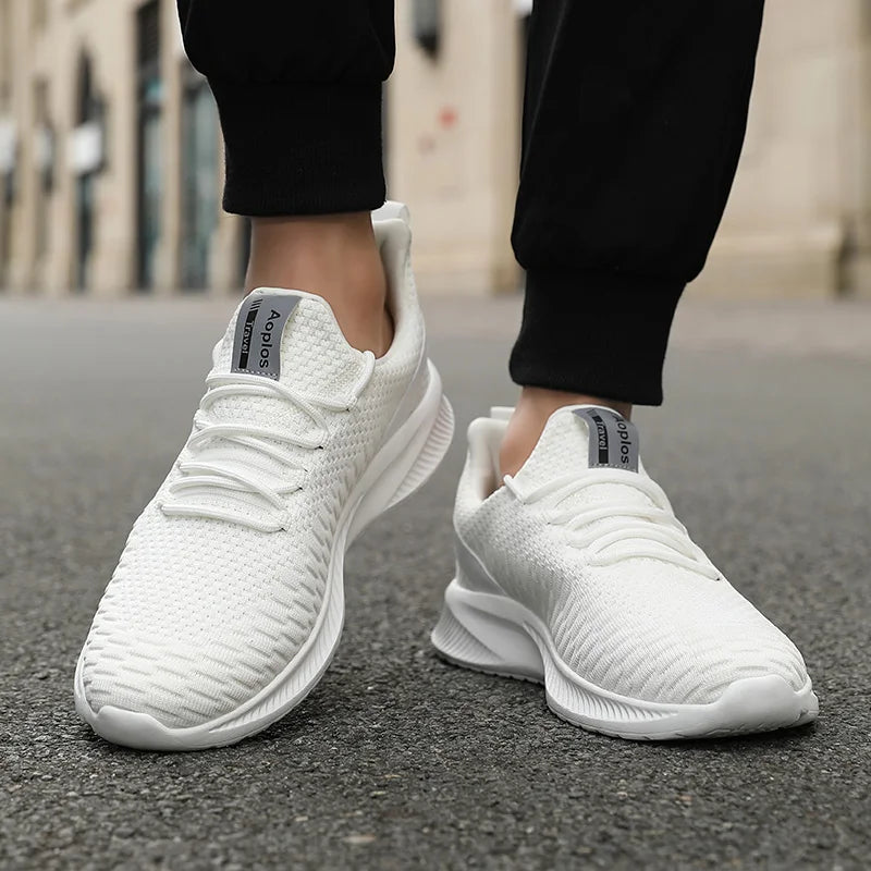 Xajzpa Four Season Sports Men's Shoes Black Outdoor Classic Black Running Shoes Mesh Walking Casual Running Shoes Fashionable Tennis