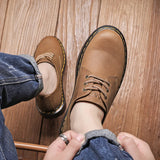 Xajzpa Leisure lace up genuine leather top quality outdoor shoes, fashionable, elegant, luxurious, classic natural leather men's shoes