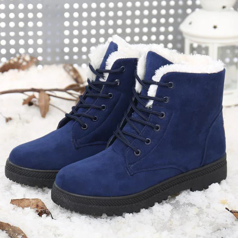 Xajzpa  Women Boots Snow Plush Women Shoes Platform Boots For Women Fashion Keep Warm Women's Boots Flat New Botas Mujer Winter Shoes