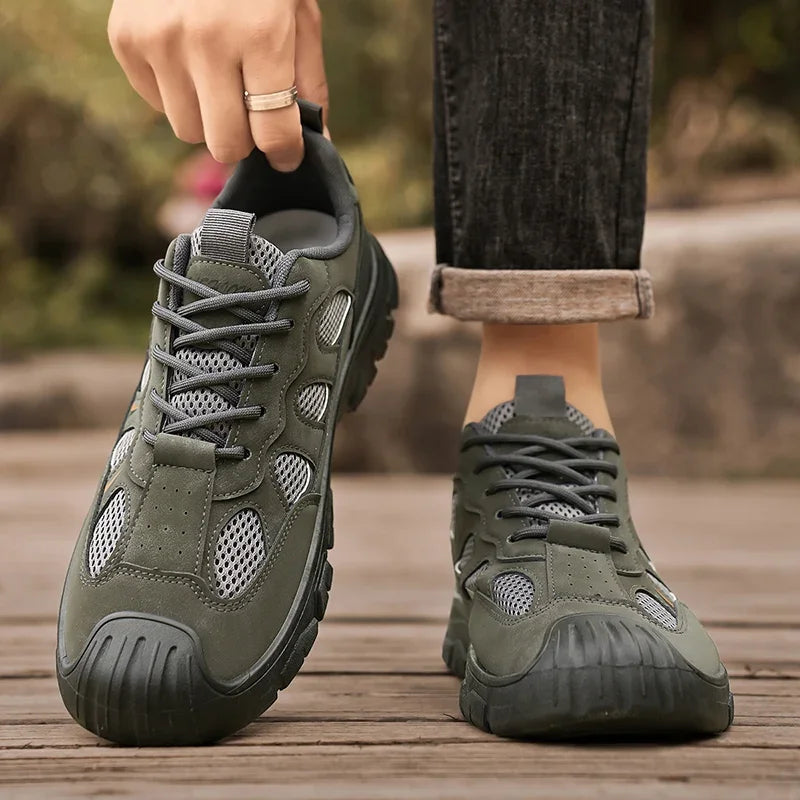 Xajzpa Men's Thick Soled Sports Shoes New Vulcanized Hiking Summer Breathable Leisure Hiking Shoes Hot Selling Mesh Hiking Shoes