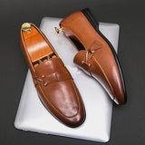 Xajzpa 2025 Designer Fashion Mens Loafers Leather Handmade Black Brown Casual Business Dress Shoes Party Wedding Men's Footwear