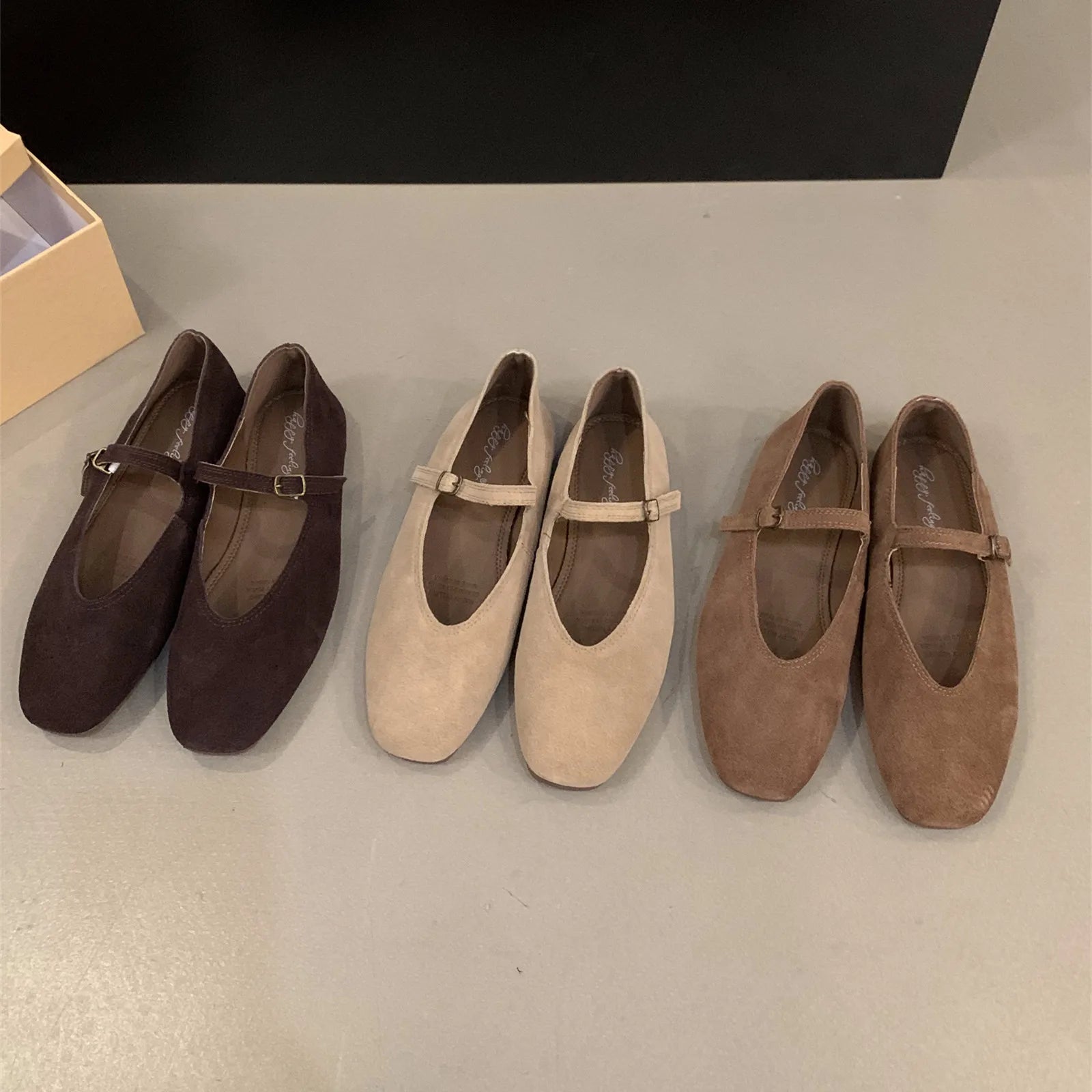 Xajzpa Spring New Brand Women Flats Round Toe Shallow Slip On Ladies Casual Ballet Shoes Soft Leather Eelgant Dress Shoes