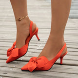Xajzpa Sandals Summer Women Luxury Brand High Heels Sandalias Sexy Pointed Toe Slip on Bow Casual Shoes Office High Heels Women Sandals